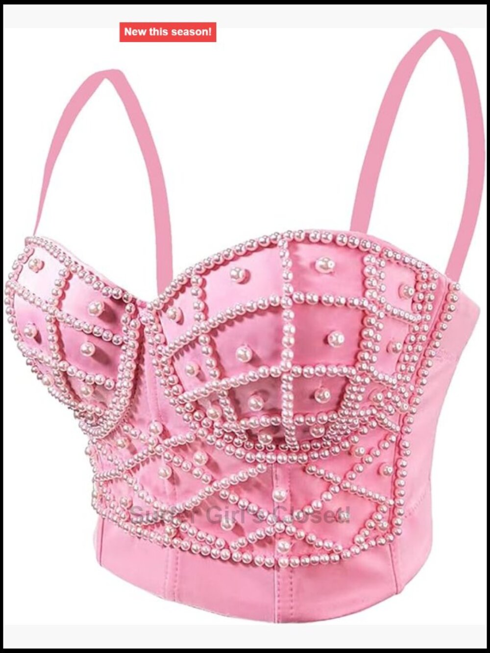 Sequin Bustier Corset Crop Top Push Up Rhinestone Party Bra
